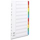 Concord Commercial Index Mylar-reinforced Europunched 10-Part Coloured Tabs A4 White Ref l08801