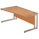 Sonix S3 1600 Cantilever Desk Wave Left-Hand with Silver Frame W1600xD1000-800xH730mm Beech