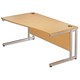 Sonix S3 1600 Cantilever Desk Wave Left-Hand with Silver Frame W1600xD1000-800xH730mm Oak