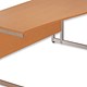 Sonix S3 1600 Cantilever Desk Wave Right-Hand with Silver Frame W1600xD1000-800xH730mm Beech