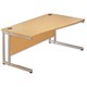 Sonix S3 1600 Cantilever Desk Wave Right-Hand with Silver Frame W1600xD1000-800xH730mm Oak