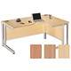 Sonix S3 1800 Cantilever Desk Radial Right-Hand with Silver Frame W1800xD1200xH730mm Oak