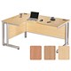 Sonix S3 1600 Cantilever Desk Radial Left-Hand with Silver Frame W1600xD1200xH730mm Oak