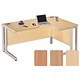 Sonix S3 1600 Cantilever Desk Radial Right-Hand with Silver Frame W1600xD1200xH730mm Beech