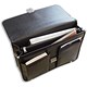Masters Briefcase Flap-over Laptop Koskin Leather-look Fashionable W400xD150xH335mm Black Ref 6122
