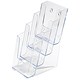 Deflecto Multi-tier Literature Display Holder for Wall or Desktop 4 x 1/3xA4 Pockets Clear Ref 77701
