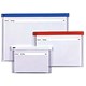 Rexel Carry Zip Bag Heavyweight PVC Clear with Coloured Seal A3 Assorted Ref 2100418 [Pack 5]