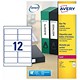 Avery Laser and Inkjet Filing Labels for 60mm Box Files 12 per Sheet 41x100mm Ref L7176-25 [300 Labels]