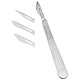 Swordfish Metal Scalpel Handle Nickel-plated with 4 No.3 Blades Ref 4311
