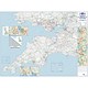 Map Marketing Wall Road Map 4 Miles to 1 inch Scale W1240xH950mm SW England and S Wales Ref RRM7