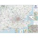 Map Marketing Wall Road Map 4 Miles to 1 inch Scale W1240xH950mm SE England and London Ref RRM8