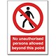 Stewart Superior PVC Access Prohibition & General Signs No Unauthorised Personnel 200x150mm