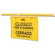 Site Safety Hanging Sign Pliable Closed-For-Cleaning Rod Extends to 1090mm Ref 9S16-00-YEL