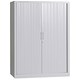 Image of Triumph Everyday Side Opening Tambour Lockable Cupboard Steel W1000xD475xH1080mm Grey Ref E101T