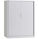 Image of Triumph Metrix Side Opening Tambour Lockable Cupboard Steel W1000xD475xH1080mm Grey Ref M101T