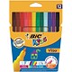 Image of Bic Kids Visa Felt Tip Pens Washable Fine Tip Assorted Ref 888695 [Pack 12]