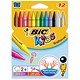 BIC KIDS Plastidecor Crayons Colour Hard Long-lasting Sharpenable Vivid Assorted Ref 829770 [Pack 12]