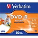Verbatim DVD-R Recordable Disk Write-once Inkjet Printable Cased 16x 120min 4.7Gb Ref 43521 [Pack 10]