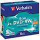 Verbatim 8cm DVD-RW for Camera Slim Case Speed 2x Capacity 1.4GB Ref 43514 [Pack 5]