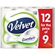 Triple Velvet Toilet Rolls White Ref VSCADVW12 [Pack 9]