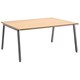 FiZ1 Boardroom 1600 Table Square Angled Leg W1600xD1200xH730mm Maple