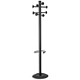 Alba Stan Hat and Coat Stand Tubular Steel with Umbrella Holder and 8 Pegs 1850mm Black Ref PMSTAN2N