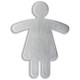 Durable Womens WC Symbol H120xW91mm Brushed Stainless Steel Ref 4950-23