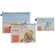 INDX Zip Pouch Reinforced Mesh-weave PVC Clear with Coloured Seal W345xD15xH260mm A4 Blue Ref ZPBLU