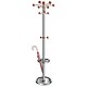 Alba Timby Hat and Coat Stand Tubular Steel with Umbrella Holder and 8 Pegs H1750mm Ref PMSAT WM