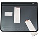 Desktex Logo Pad Desk Mat Non-slip W610xD480mm Black with Clear Cover Ref 53486141