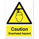 Image of Stewart Superior Caution Overhead Hazzard Sign Self Adhesive Vinyl150x200mm Ref WO132SAV