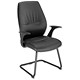 Influx Breeze F7 Visitors Armchair Leather Look Back H570mm W490xD490xH475mm Black