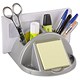 Rubbermaid Desk Organiser for Pens Envelopes and 76x76mm Sticky Notes Holder Metallic Silver Ref 74158