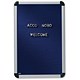 Nobo Welcome Information Letter Board with Characters Aluminium Frame W600xH900mm Blue Ref 1901928