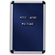 Nobo Welcome Information Letter Board with Characters Aluminium Frame W450xH600mm Blue Ref 1901934