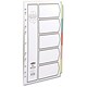 Concord Recycled Dividers 230 micron Card with Coloured Tabs 5-Part A4 White Ref 48099