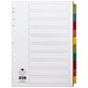 Concord Recycled Dividers 230 micron Card with Coloured Tabs 10-Part A4 White Ref 48199