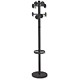 Alba Stan Coat Stand 8 Rounded Coat Pegs Umbrella Holder Base D370mm H1750mm Black Ref PMSTAN3N
