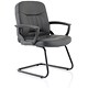 Trexus County Visitor Chair Leather Cantilever Back H620mm Seat W500xD480xH465-580mm Black