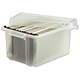Strata Suspension File Box with 10 Files Tabs and Inserts W470xD340xH240mm Clear Ref HW101CLR