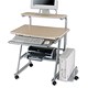 Trexus Intro Histon Workstation Mobile Silver Frame with Upper Shelf W915xD610xH980mm Beech
