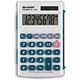 Sharp Calculator Handheld Battery Solar-power 8 Digit 4 Key Memory 72x115x12mm Ref EL376SB