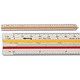 Rotring Ruler Triangular Reduction Scale9 Mechanical 1-10 to 1-500 with 2 Coloured Flutings Ref S0237031