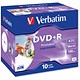 Verbatim DVD+R Recordable Disk Inkjet Printable Write-once Cased 16x 120min 4.7Gb Ref 43508 [Pack 10]