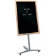 Nobo Welcome Foyer Board on Stand with Characters Beech Frame W600xH900mm Black Ref 1901923