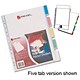 Rexel Tabbed Pockets 5-Colour Coded Index Multipunched Top-opening A4 Clear Ref 12595 [Pack 10]