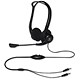 Image of Logitech PC860 Stereo Headset Adjustable Microphone Boom 3.5mm Audio Jack In-line Controls Ref 981-000094