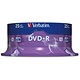 Verbatim DVD+R Recordable Disk Write-once Spindle 16x Speed 120min 4.7Gb Ref 43500 [Pack 25]