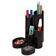 Helix Clear-up Desk Tidy 5 Tube Holders 2 Shallow Trays Black Ref R40077