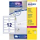 Avery Addressing Labels Laser Jam-free 12 per Sheet 63.5x72mm White Ref L7164-100 [1200 Labels]